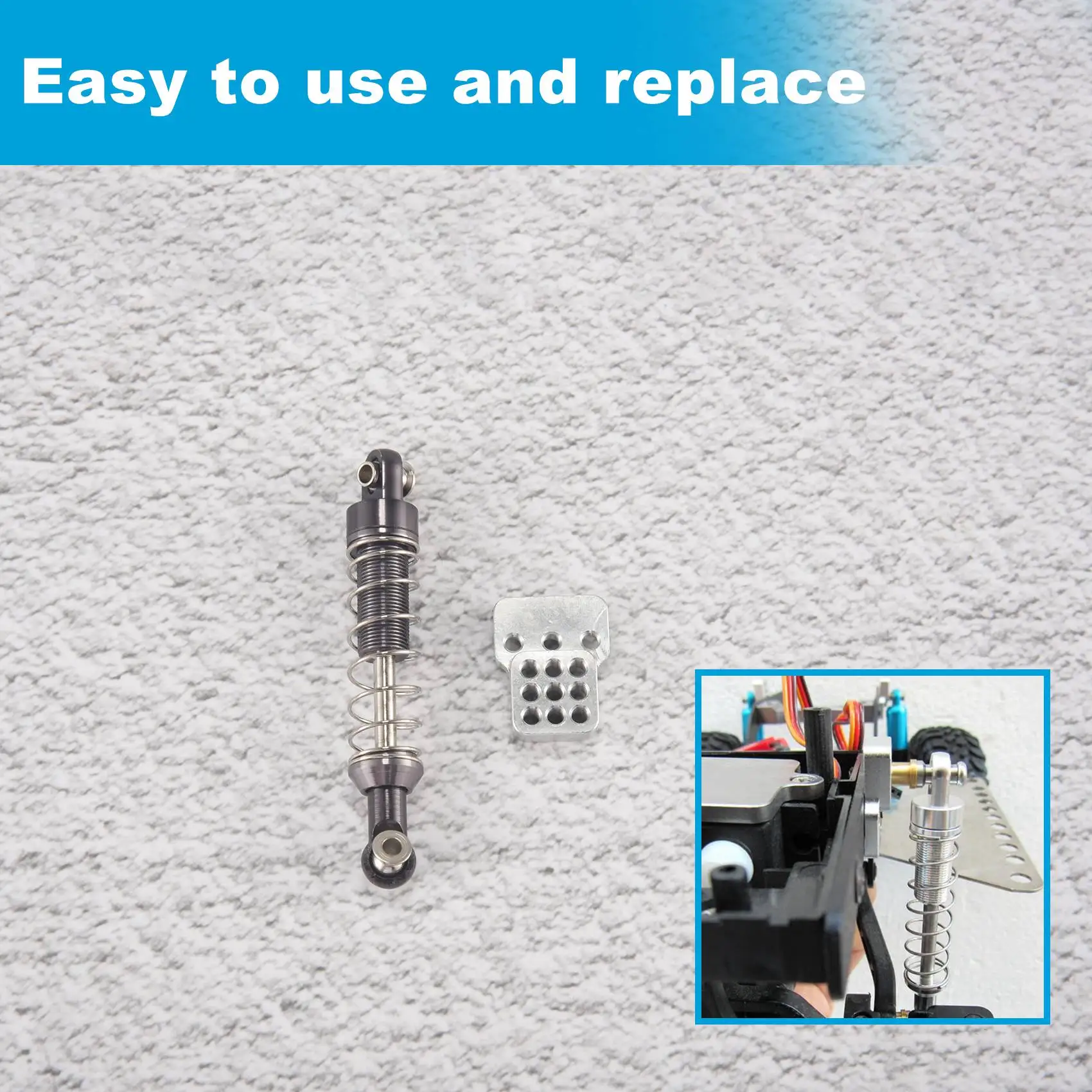

for MN D90 MN-90 MN99S WPL C14 C24 C34 RC Car Metal Shock Absorber with Extension Seat Upgrade Parts Accessories,3 jasmine