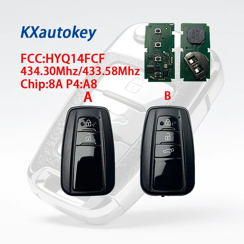 

KXK007023 For Toyota Land cruiser Prado 2018-2020 FCCID-HYQ14FCF Chip-8A P4 A8 High Matching Smart Remote Key For Toyota
