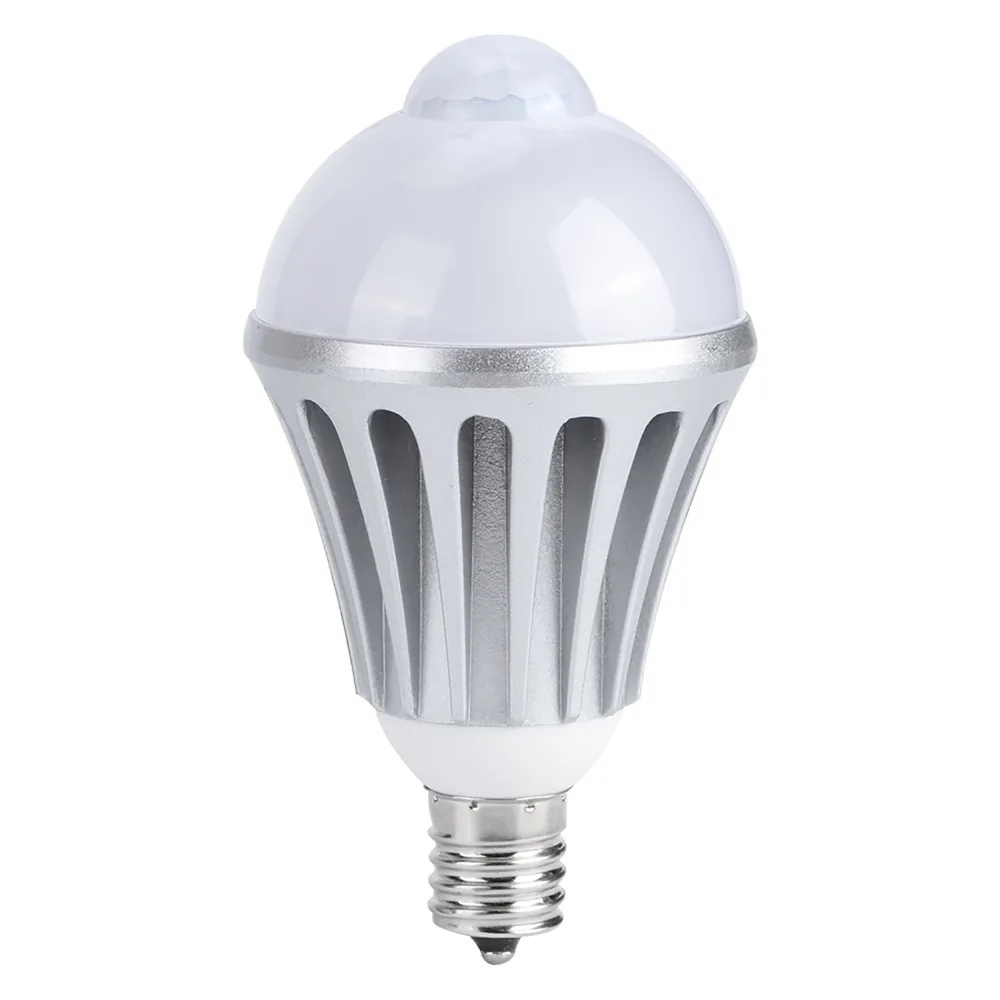 E17 Motion Sensor LED Bulb AC85-265V A19 Induction Light Bulb Aluminum PC Material 10W Human Sensor Lamp Bulb Garage