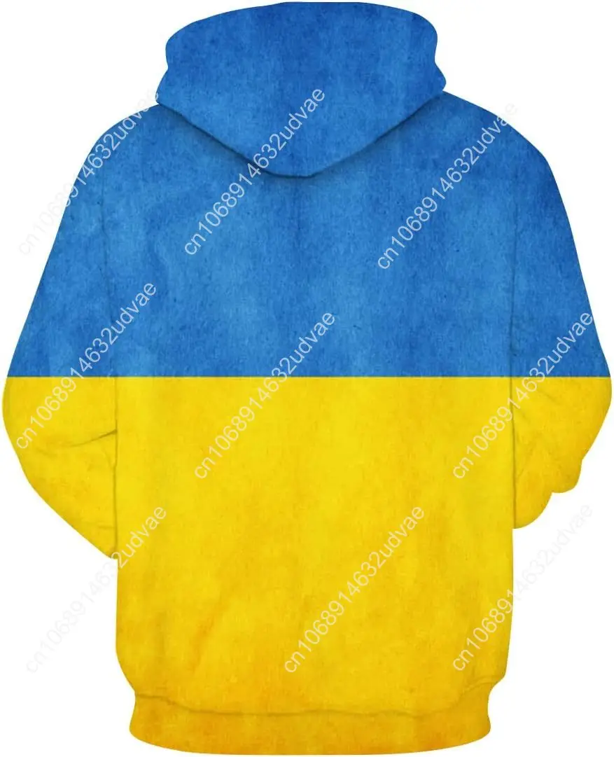 Lurhonp Unisex Ukraine Hoodie Ukrainian Flag 3D Print Pullover Sweatshirt