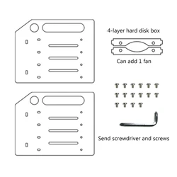 Hard Drive Bracket for 3.5in HDD SSD DIY Storage Acrylic Rack Shelf Cooling Fan