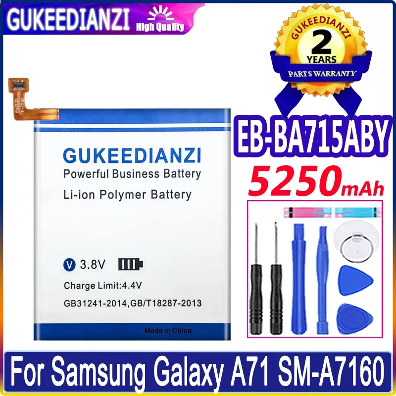 EB-BA715ABY 5250mAh Replacement Battery For Samsung Galaxy A71 SM-A7160 A7160 Mobile Phone Batteries + Tools