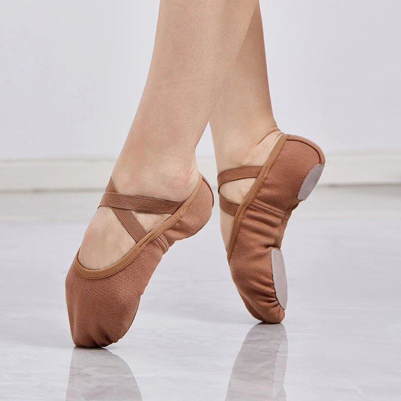 

Профессиональные балетки, мягкая подошва с разрезом, женские балетки для девочек, танцевальная обувь, детские балетки из эластичной ткани