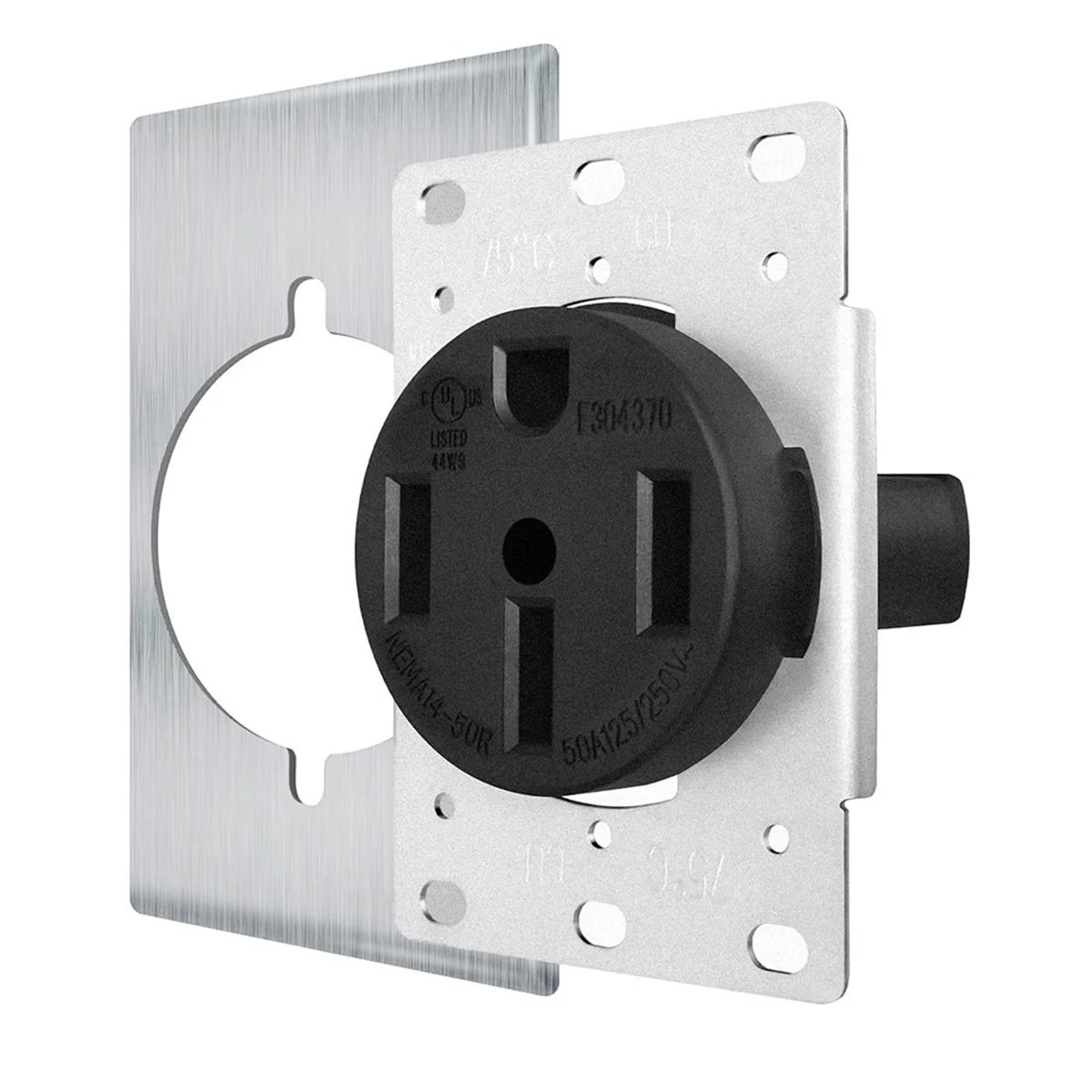 NEMA14-50 Outlet By Industrial Grade for Even Safer,No Overheating or Melting, EV Charging 50Amp 125/250V Receptacle