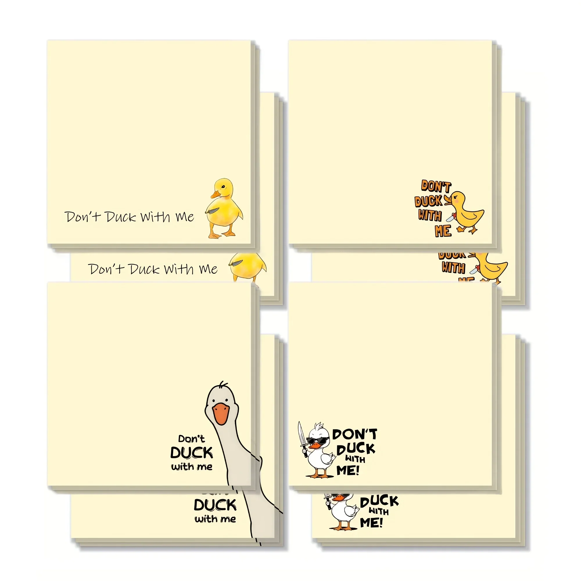 4 Humorous Duck Sticky Notes, Featuring Fun Duck Design, Suitable For Offices, Schools, Students, Teachers, Sticker Memo Paper