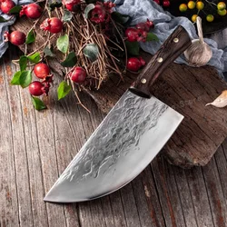 Hand-forged butcher knife stainless steel meat cleaver bone meat chopping knife household kitchen knife cooking knife