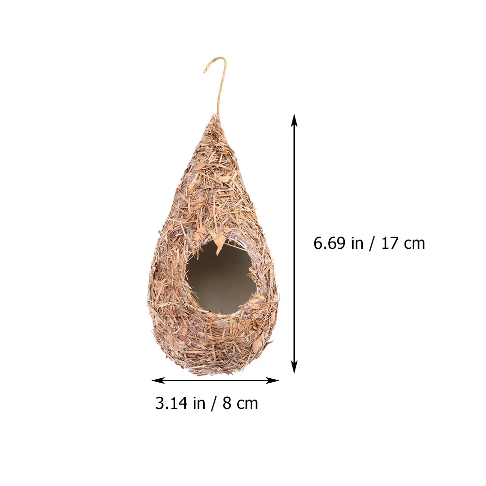 3pcs Bird Nest Natural Roosting Birdcage Hut Grass Hanging Bird Houses Finch Wild Bird Shelter Garden Decor For