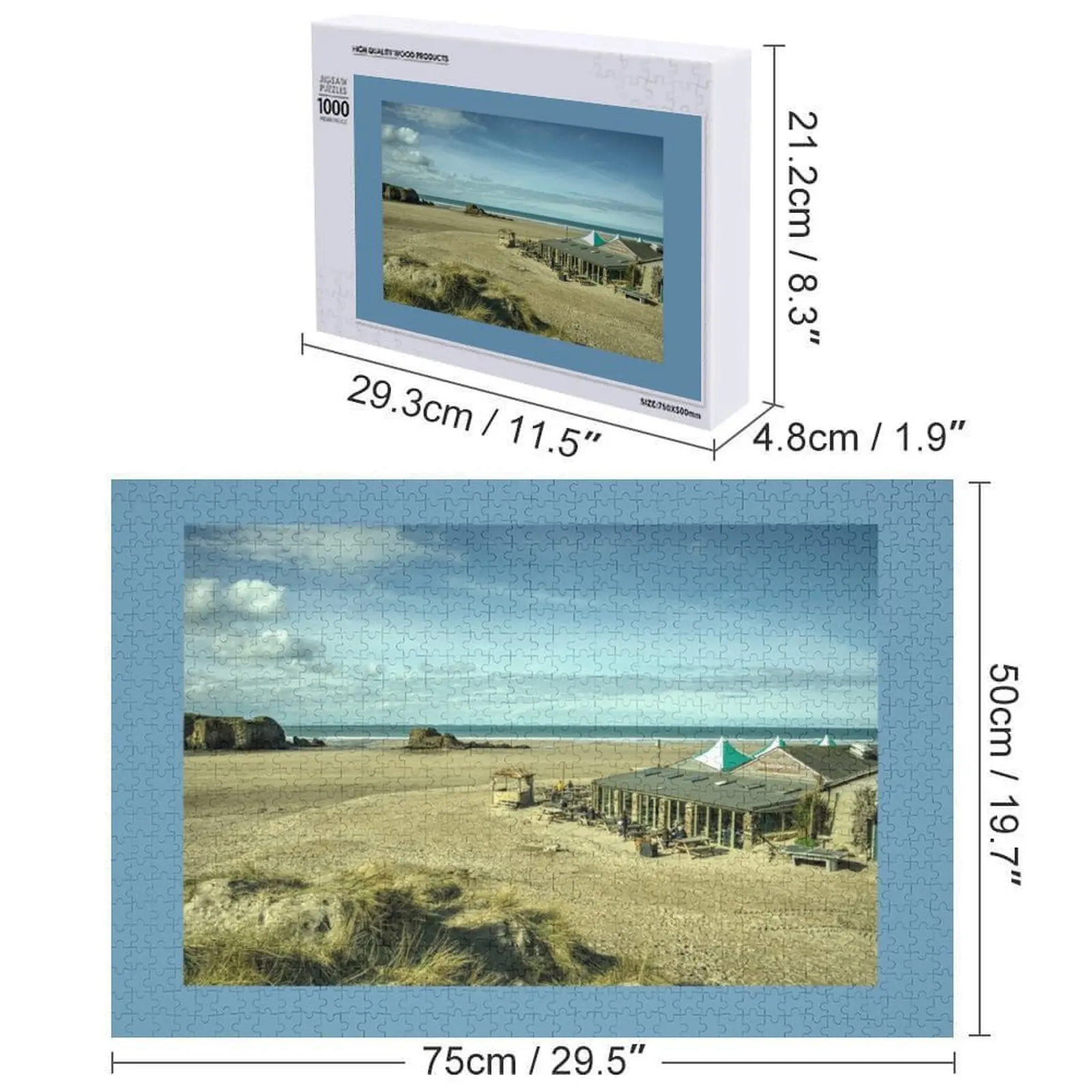 Le pub sur la plage Puzzle avec Photo personnalisée Photo en bois Puzzle en bois personnalisé pour adultes Puzzle