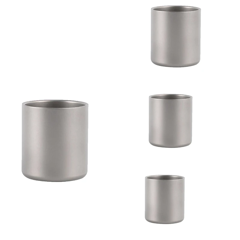

AA79 New Double Wall Titanium Water Cup Coffee Tea Mug For Home Office Outdoor Camping Hiking Picnic Without Handle