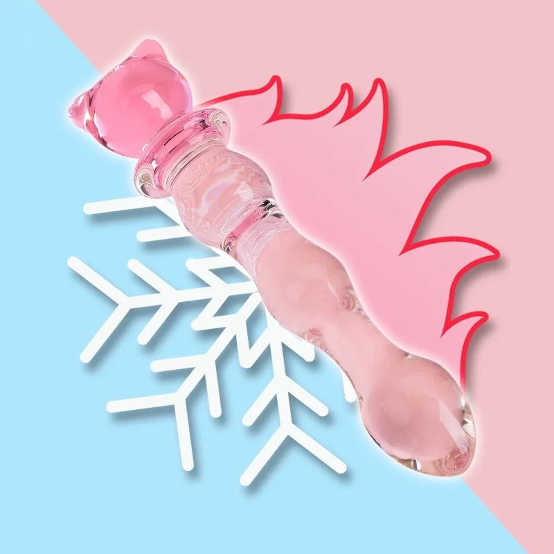 Little Bear fairy stick Crystal Glass Dildo Penis Beads Anal Plug  Sex Toys For Man Woman Couples Vaginal And Anal Stimulation