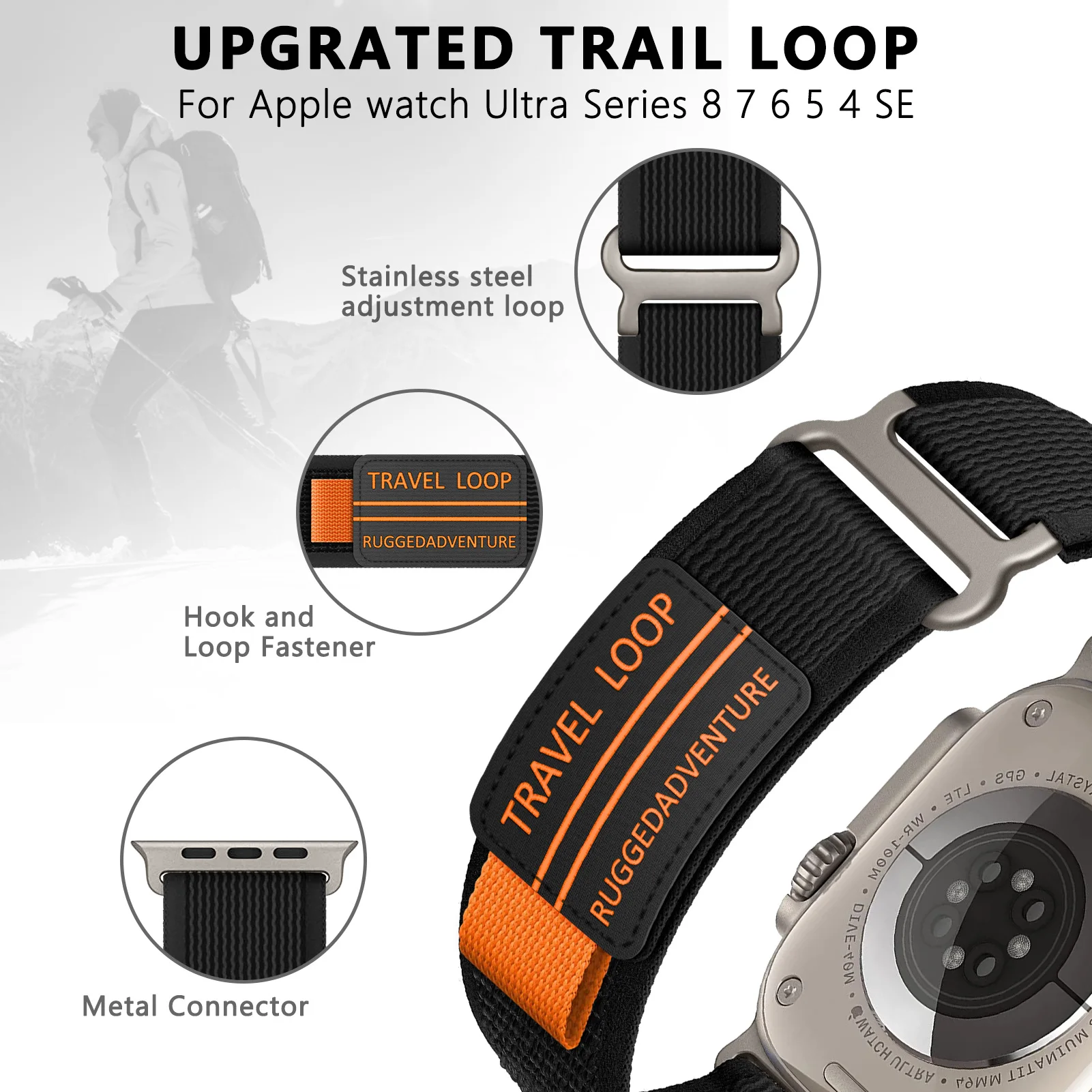 Strap for apple watch band 44mm 45mm ultra 49mm 40mm 42mm 41mm 38mm 40 44 mm trail loop correa bracelet iwatch series 9 se 8 2 image 4