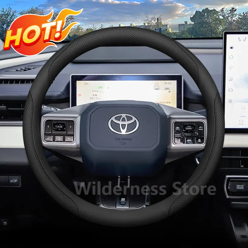 Funda de Volante Deportiva de Cuero para Toyota Corolla Cross, C-HR, Yaris Cross, GR Yaris, Crown, RAV4, Camry 2026, Accesorios