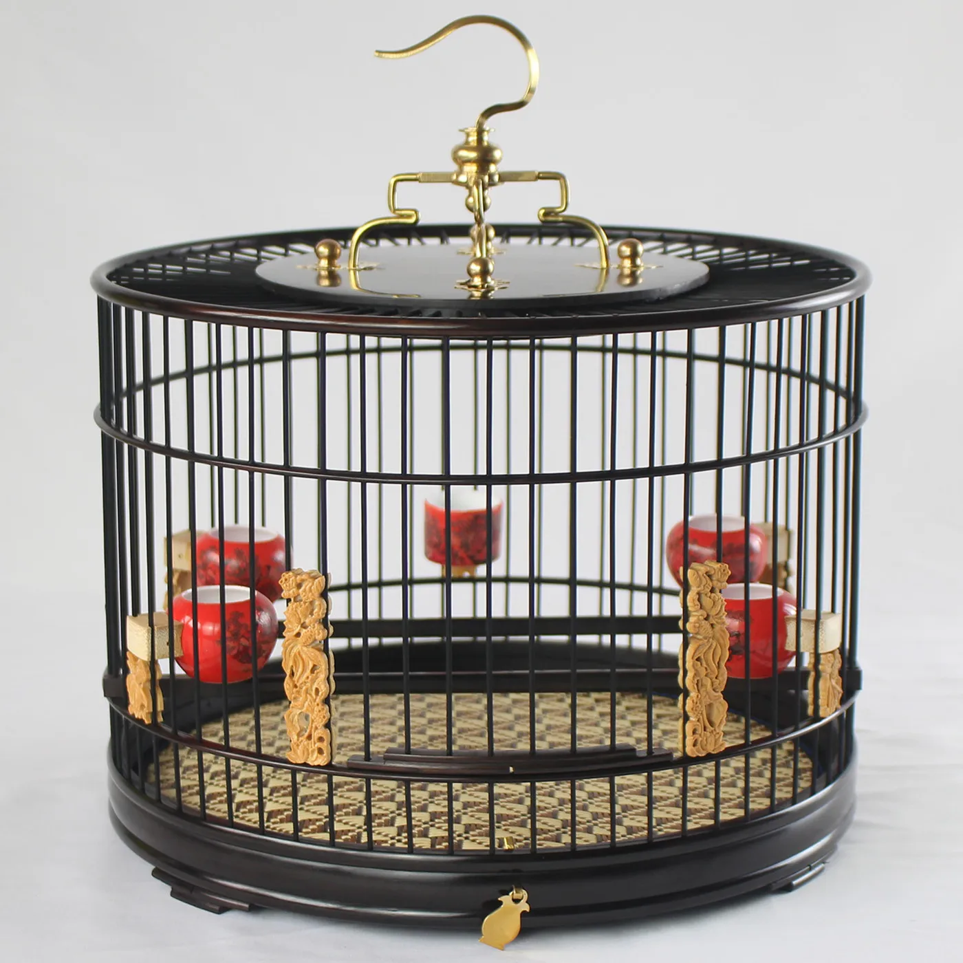 wholesale china ebony bird cages High quality luxury parrot canary large round bamboo bird cage