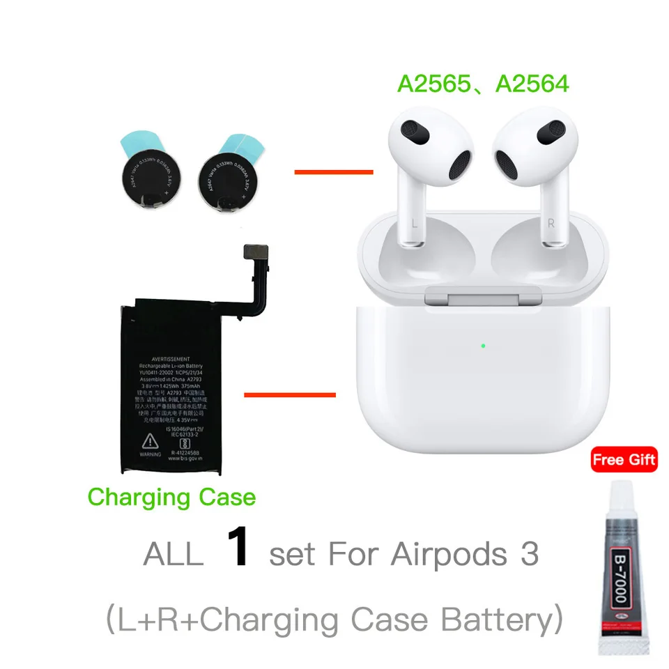 Genuine Original Replacement Battery 3.67V For Apple Airpods 3 Gen