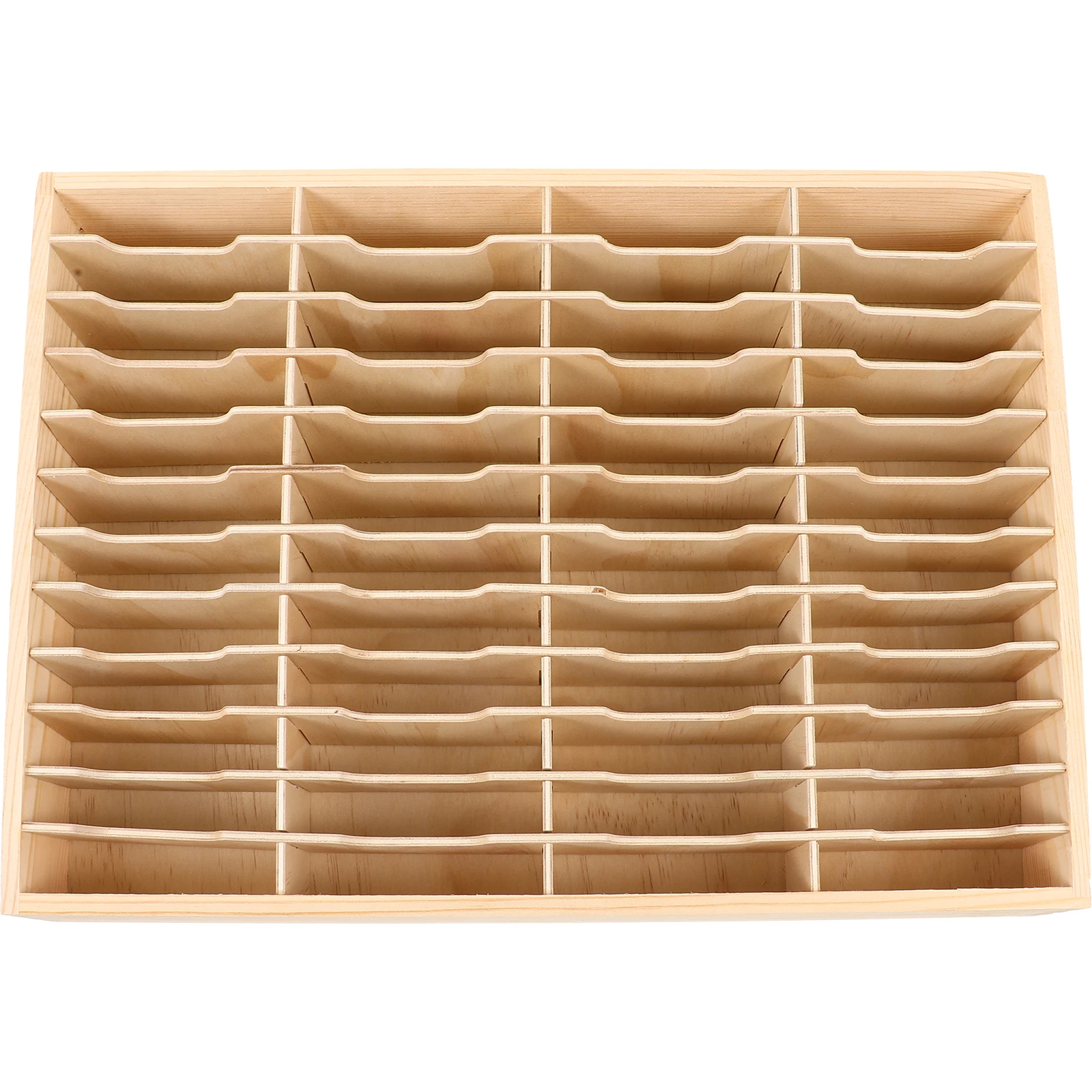 

Wood Phone Holder Multi-Grid Storage Box Desktop Organizer Cell Phone Management Box Section Case Meeting Room Organizer