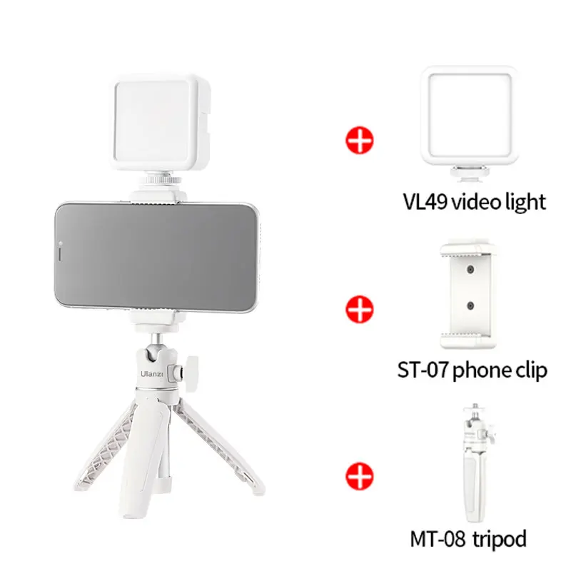 Ulanzi VL49 Tweekleurige videolamp LED-fotografielicht 2000 mAh voor smartphone Livestreaming Camera Selfie-vullampen Buitenvlog