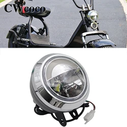 Electric Scooter 60V Headlights Assembly Black Silver Plastic Shell Headlights for CItycoco Electric Scooter Harley Motorcycle