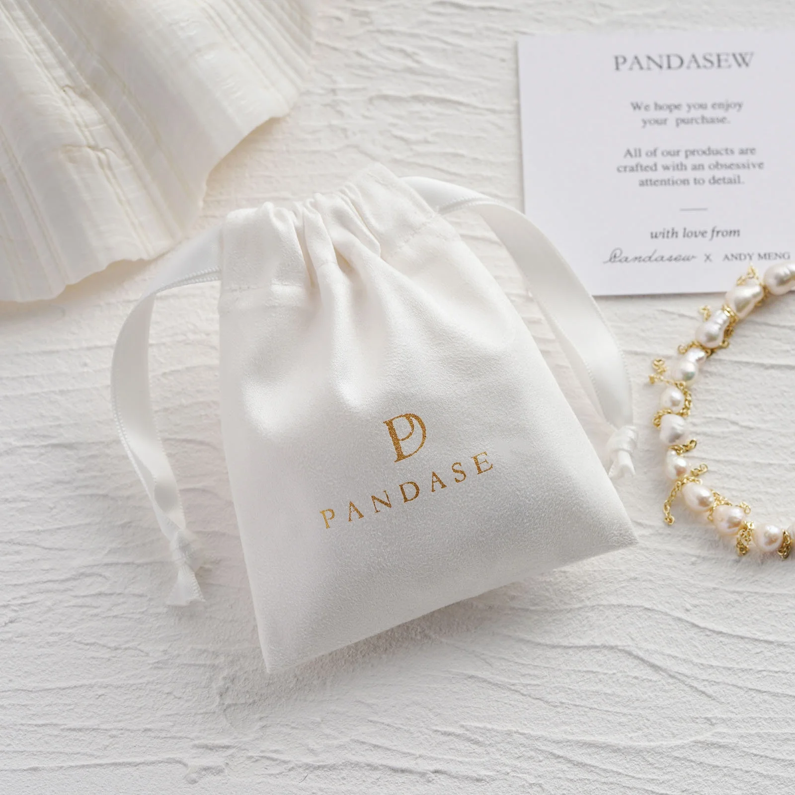 

Personalized Logo Print Jewelry Bags Drawstring Soft Flannel Jewelry Packaging Pouches suede Wedding Favor Gift Bags