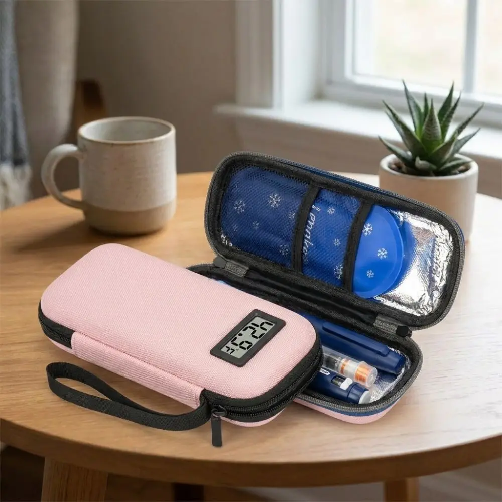 Waterproof Insulin Vial Cooling Bag Thermometer Display Thermal Insulated Insulin Cooling Storage Case Wear-resistant