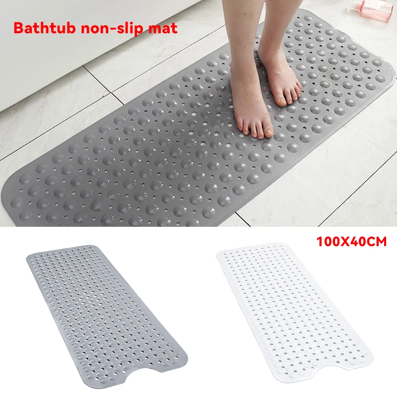 

1Pc non-slip shower mat bathtub mat with drain holes and suction cups machine washable household bathroom shower carpet bathroom