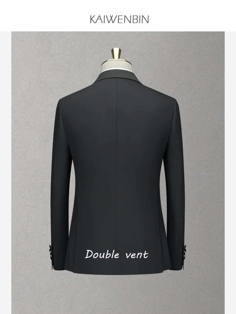 Tuxedo Suits for man Black Wool70% Half-canvas Single Breasted 2-Pieces Jacket Pants Men's Party dress Customizable