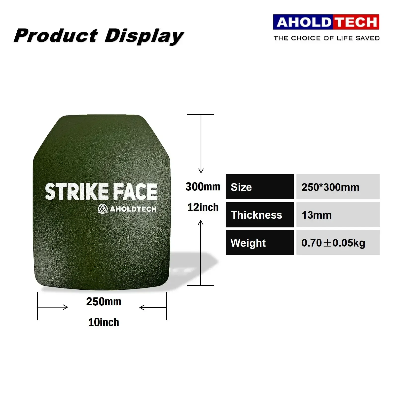 Aholdtech PH03-ME NIJ IIIA 3A Hard Armor Plate Ballistic Vest Bulletproof Backpack Ballistic Board Big Plates 10x12