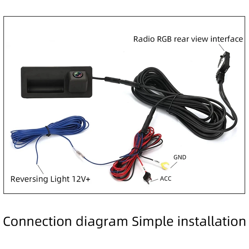 

Radio RGB Rearview Camera Replacement For VW Jetta MK5 5 MK6 VI Tiguan Passat B7 RNS510 RNS315 RCD510 With Trunk Switch