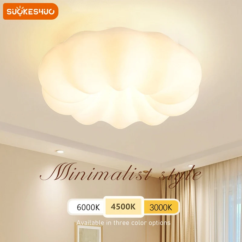 

LED Ceiling Chandelier Pumpkin Cloud Lamps Full Spectrum Room Bedroom Study Living Room Modern Home Decor Ceiling Pendant Lamp