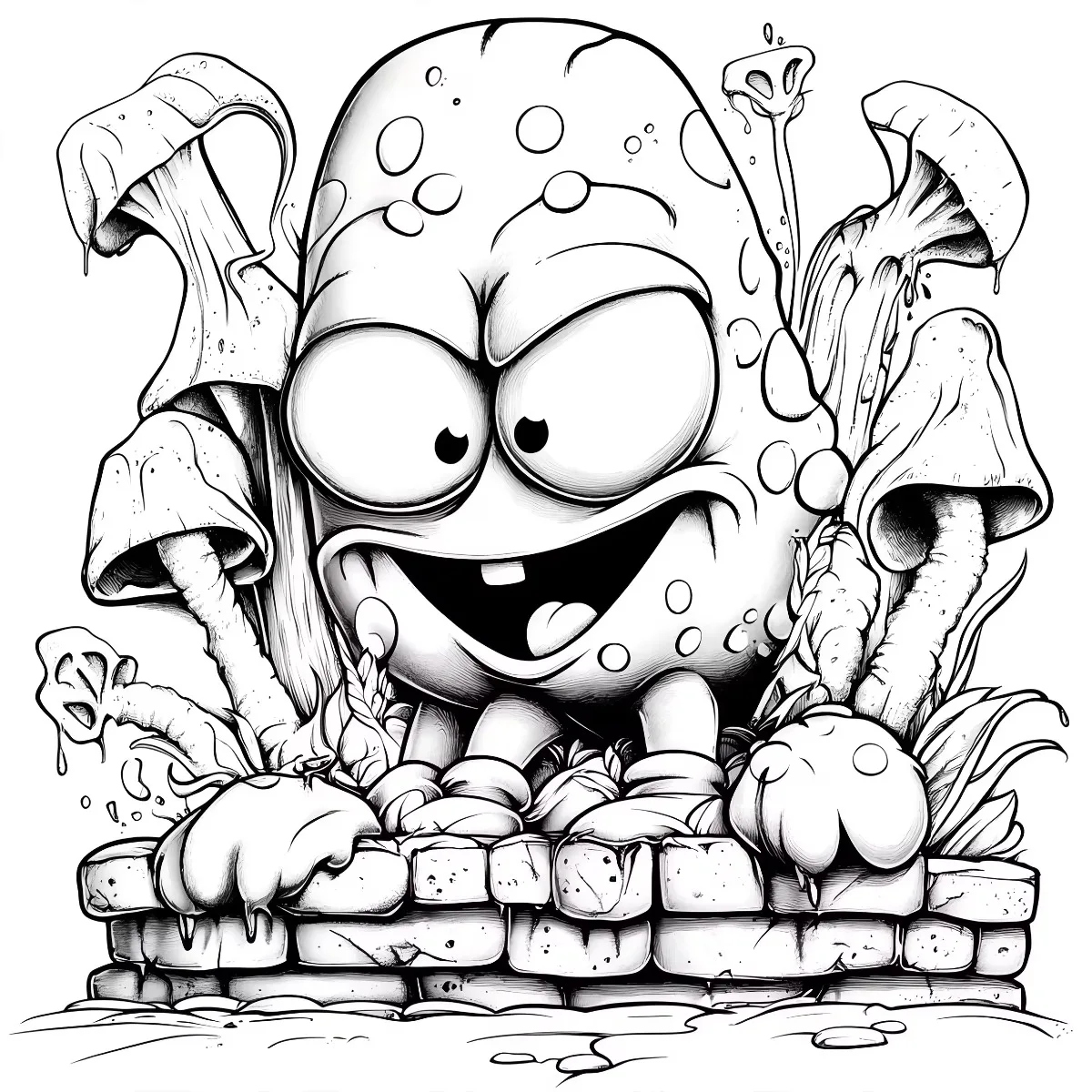 Libro da colorare con graffiti congiunti Libro illustrato per adulti