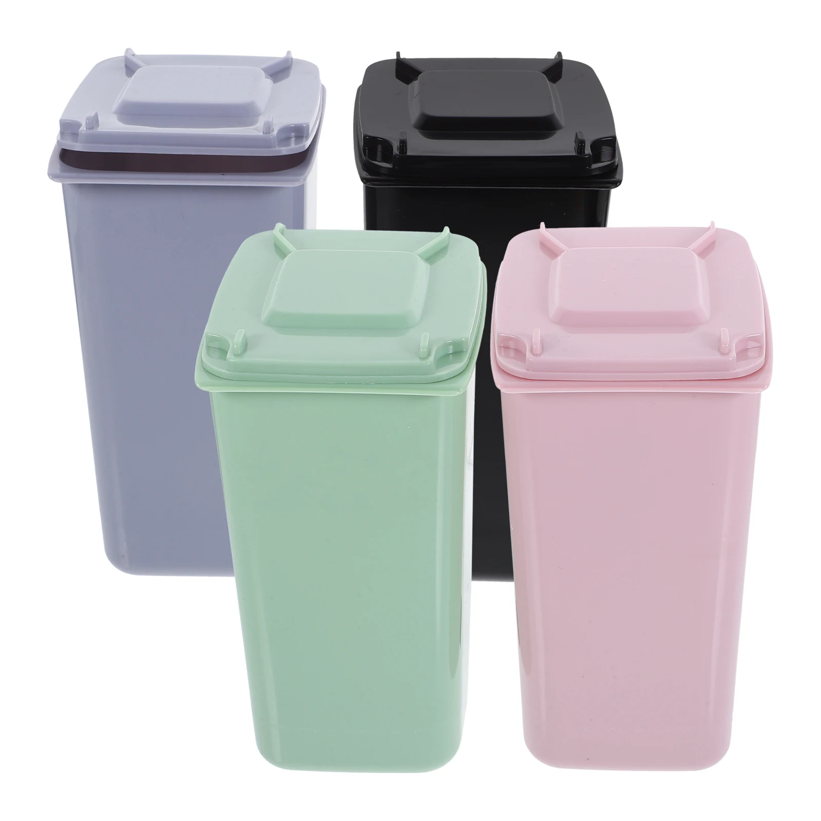 

4pcs Desktop Waste Bin Premium Material Small Wastebasket Pen Holder Mini Garbage Can Table Trash Can Home Office Use