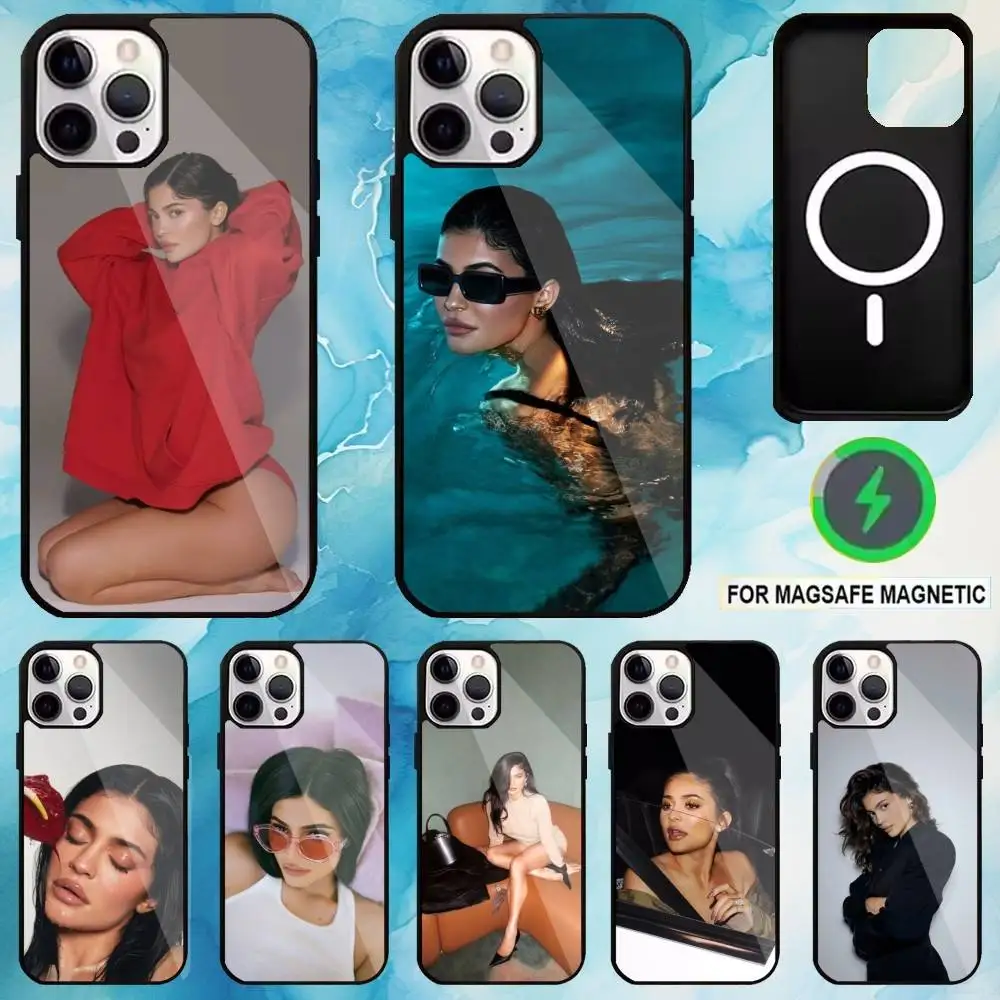 

Socialite kylie Jenner Phone Case For iPhone17,16,15,14,13,12,11 Plus,Pro Max Magnetic Magsafe Wireless Charging