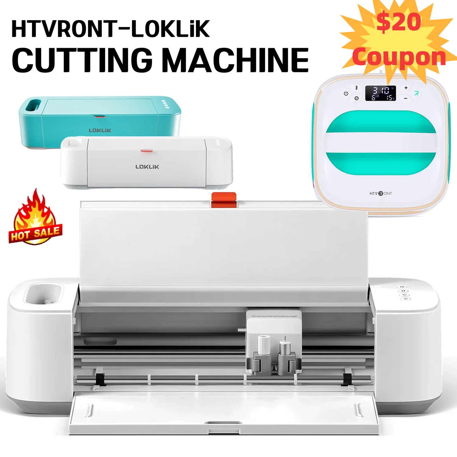 Imagem -01 - Loklik-htv Vinyl Cutter Machine Htvront Praça Heat Press Machine Iron on Htv Plus Presentes para Cricut Faça Você Mesmo T-shirt