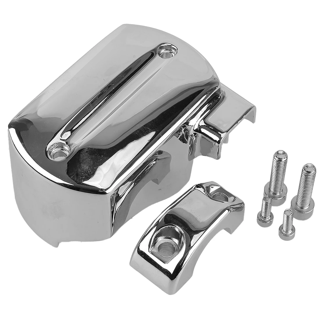 Silver Chrome Aluminium Alloy Brake Fluid Master Cylinder Cover Cap Accessories Fit for Yamaha V-Star XVS 650 950 1100 1300