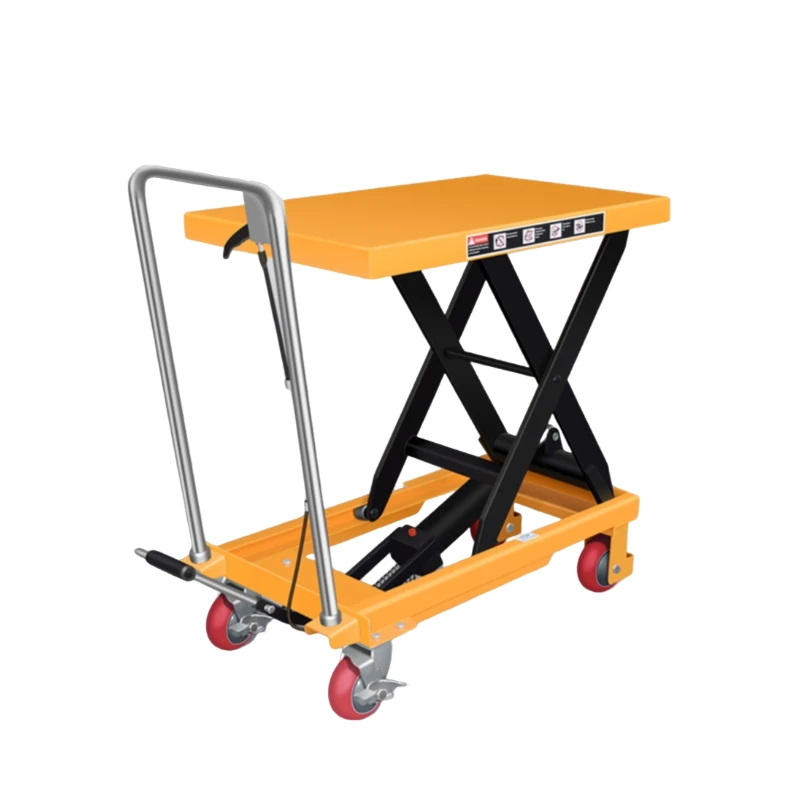 منصة رفع هيدروليكية يدوية متنقلة 150 كجم، مقص مصعد صغير للسيارة، عربة مسطحة كهربائية ثابتة