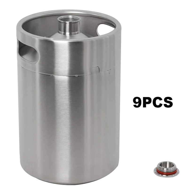 

9Pcs 5L Beer Keg Stainless Steel Beer Mini Keg Growler Pressurized Beer Barrel Wholesale Beer Keg Storage