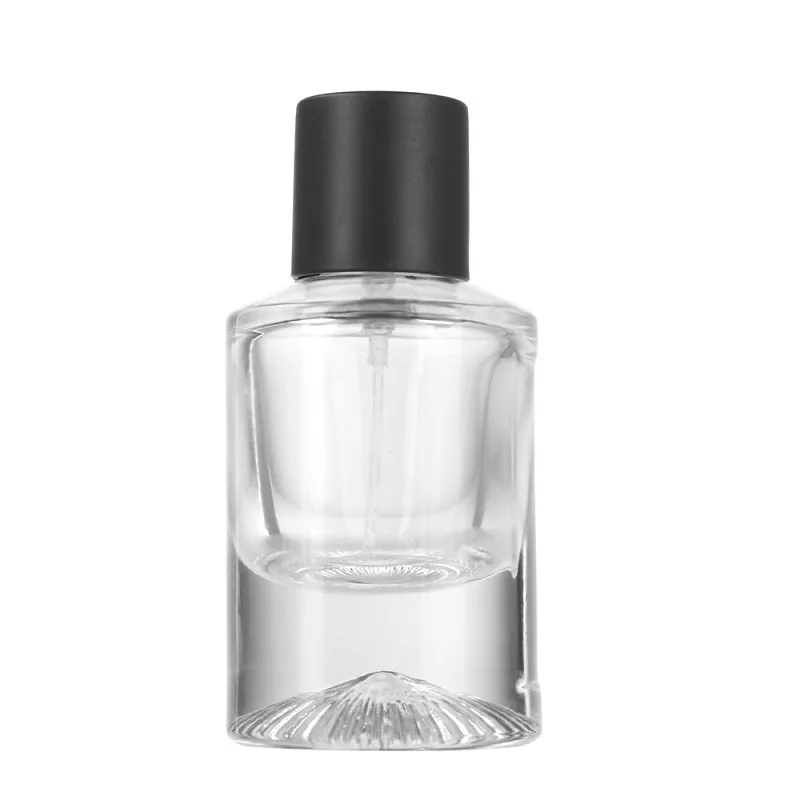 5pcs Glass Bottle 30ml Crimp Perfume Bottle Clear Cylinder Makeup Cosmetics Container Atomizer Thick Bottom Mist Spray Bottles