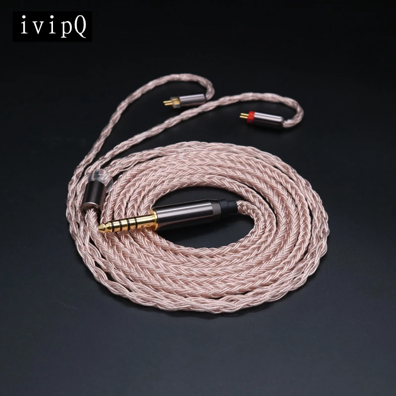 ivipQ 16 Cores 6N Single Crystal Copper and Single Crystal Copper Silver-Plated Mixed Braiding Earphone Cable With 2.5/3.5/4.4mm