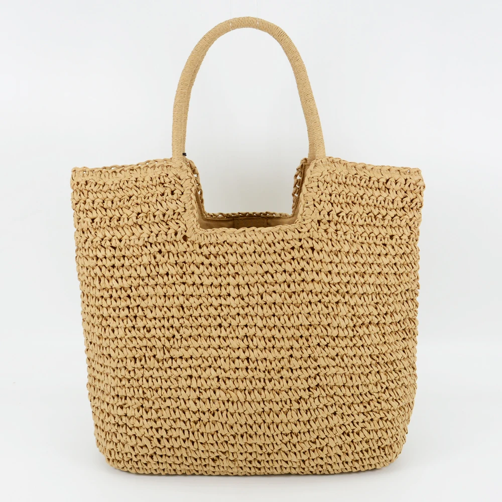 Large Capacity Women Shoulder Straw Bag Handmade Woven Handbag Big Bohemia Beach Raffia Shopper Tote