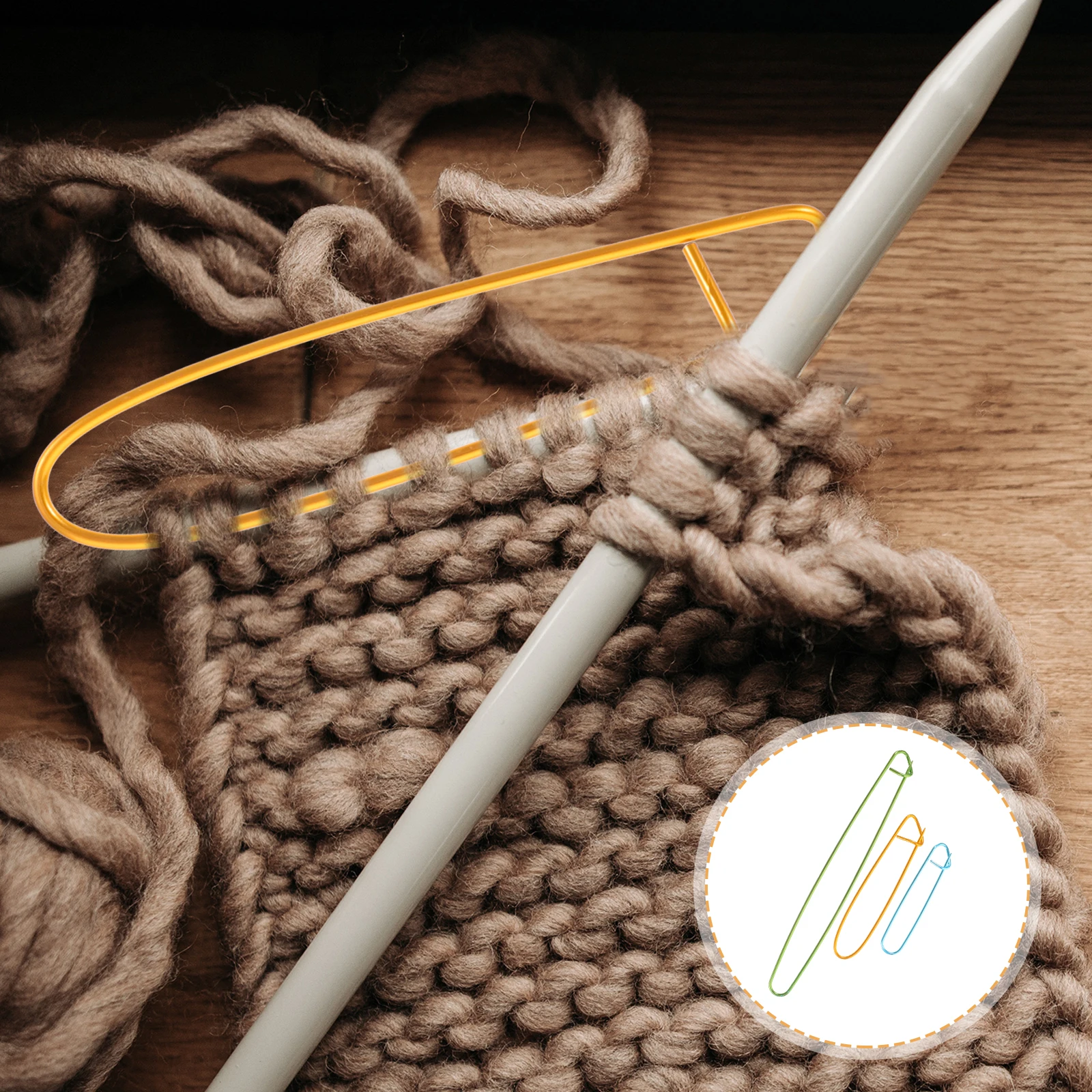 

9pcs Yarn Holders Aluminum Safety Large Pins Diy Craft Lightweight Durable Smooth Polished Surface For Sweaters Scarves Blankets