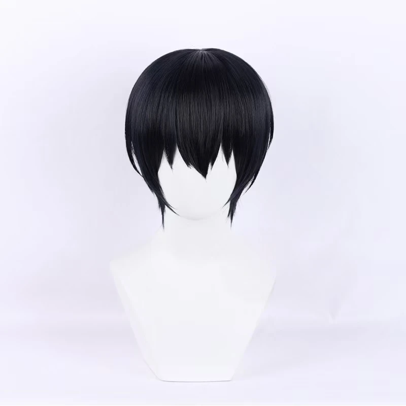 Anime Fuko Izumo Cosplay Wig Black Short Hair Heat resistant Synthetic Fiber Wig With Rose Net Daily Party Wig Cosplay Wig