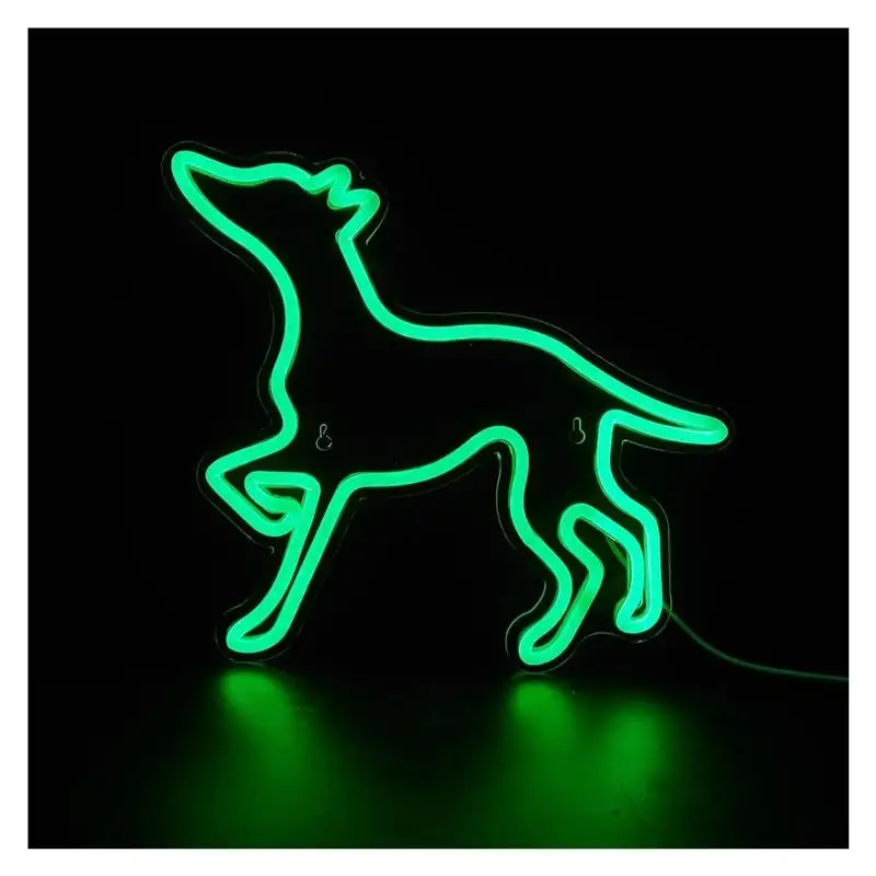 Dog Neon Sign USB Powered Dimmable Little Wolf Signs, For Bedroom Bar Party Wall Decoration Hanging Art