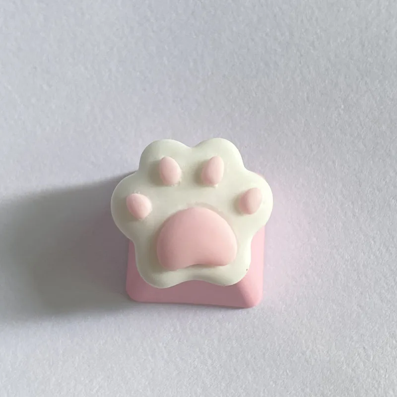 

Милые аниме-кейкапы с кошачьими лапками и красивой девушкой, розовые, прозрачные, персонализированные, на заказ, для механической клавиатуры PBT