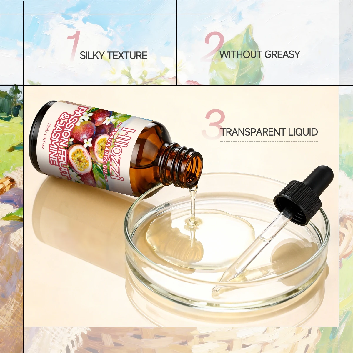 Passion fruit and jasmine essential oils,  refreshing aroma, suitable for aromatherapy diffusers, humidifiers, DIY crafts.
