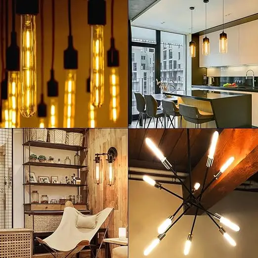 100-240V 6000K LED Filament Light Bulb 110V 120V 6500K Tubular Edison Bulbs T10 T185 T225 T30 T300 Long Tube 4W 6W 8W LED Bulb