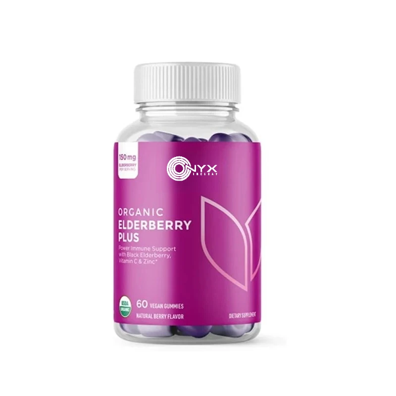 

Organic elderberry with gummies, organic black elderberry containing zinc and vitamin C, immune support supplement