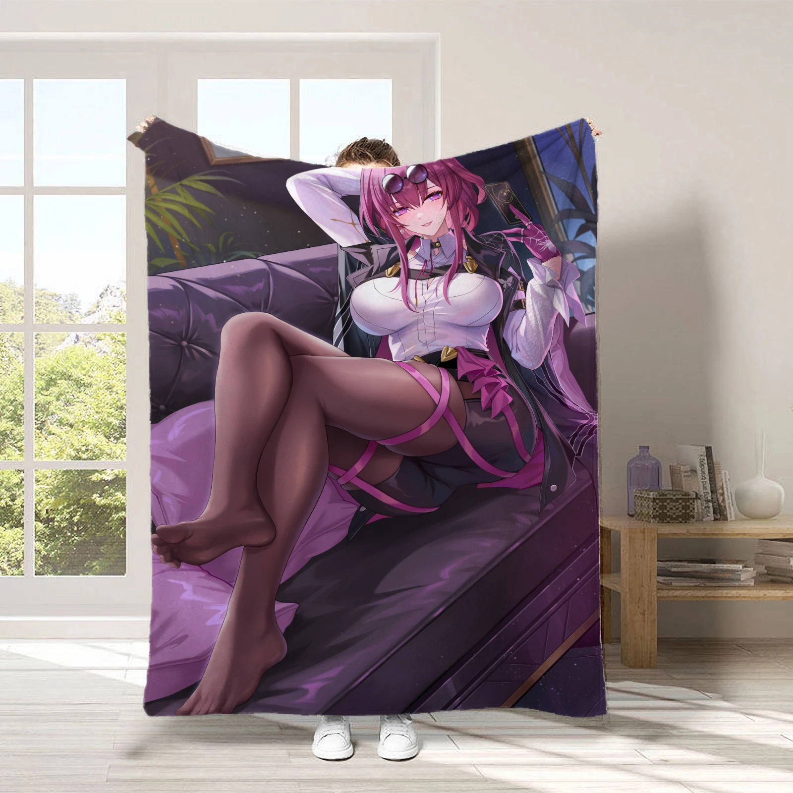 Anime Kafka Seiko Ayase Flannel Throw Blanket 150x200cm Soft Warm Fleece Blanket for Sofa Bed Nap Gift