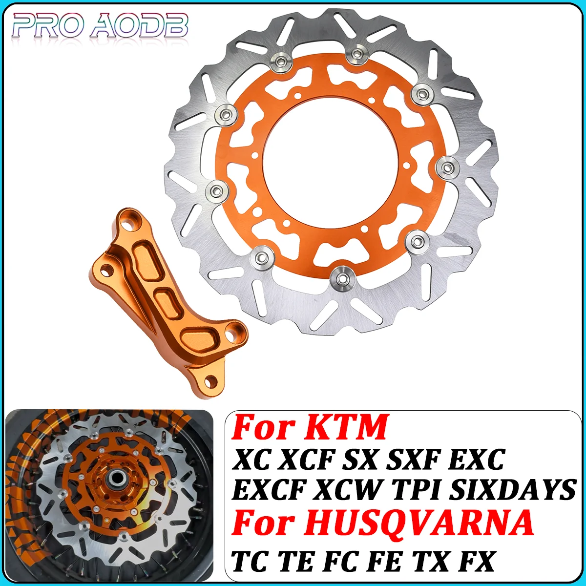 

Motorcycle 320MM Front Brake Disc Rotors Brake Caliper Adaptor Bracket For XCW SX SXF KTM XC XCF EXC EXCF 125-500 Dirt Bike