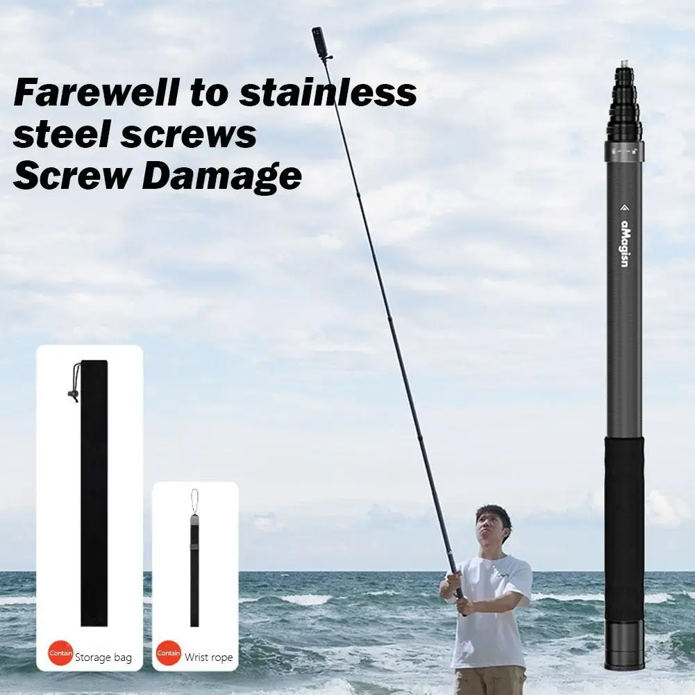 Palo de Selfie Invisible de fibra de carbono de 3 M para Insta360 Go Pro, edición extendida ultralarga con palo de Selfie de cinco velocidades de longitud