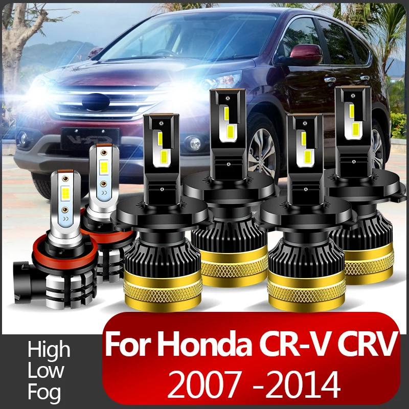 2PCS 30000lm For Honda CRV CR-V 2007 -2014   Car LED Headlight Bulbs High Beams Low Beams Fog lights High quality CANbus 6000k