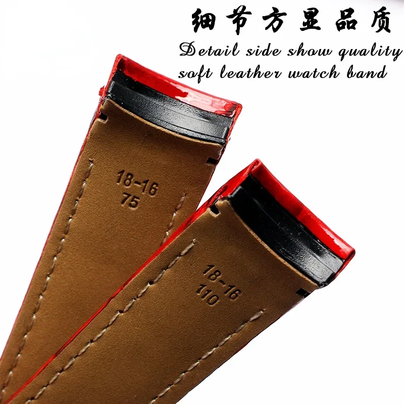 18mm Patent Leather Ladies Watch Strap for Tissot Watch Bands 1853 Woman Bracelets Female Belts for Couturier T035207 T035210A